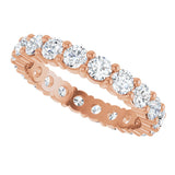 10K Gold Round Lab-Grown Diamond Shared-Prong Eternity Band – 3 mm Stones - Rose Gold - view 5