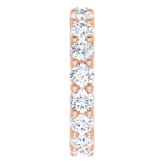 10K Gold Round Lab-Grown Diamond Shared-Prong Eternity Band – 3.5 mm Stones - Rose Gold - view 4