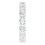 10K Gold Round Lab-Grown Diamond Shared-Prong Eternity Band – 3.5 mm Stones - White Gold - view 4