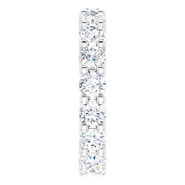 10K Gold Round Lab-Grown Diamond Shared-Prong Eternity Band – 3.5 mm Stones - White Gold - view 4