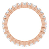 10K Gold Square Natural Diamond Shared-Prong Eternity Band – 2.25x2.25 mm Stones - Rose Gold - view 2