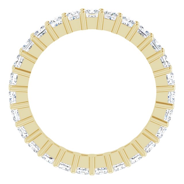 14K Gold Square Lab-Grown Diamond Shared-Prong Eternity Band – 2.25x2.25 mm Stones - Yellow Gold - view 2