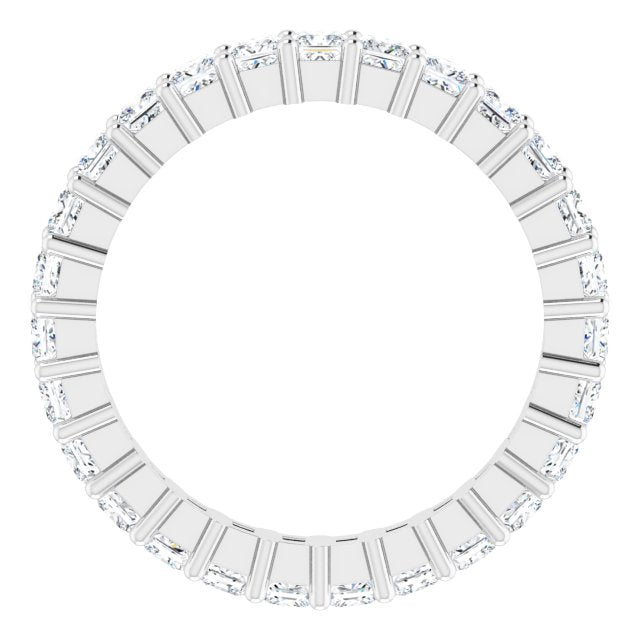 10K Gold Square Lab-Grown Diamond Shared-Prong Eternity Band – 2.25x2.25 mm Stones - White Gold - view 2