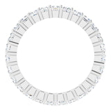 10K Gold Square Natural Diamond Shared-Prong Eternity Band – 2.25x2.25 mm Stones - White Gold - view 2