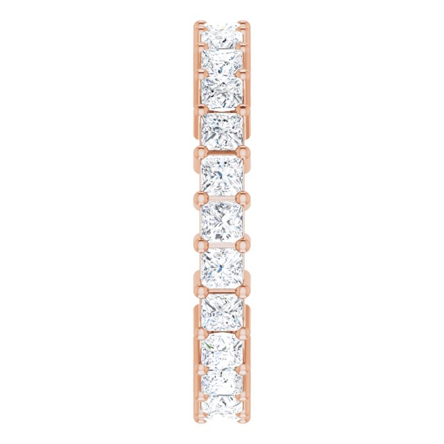 10K Gold Square Lab-Grown Diamond Shared-Prong Eternity Band – 2.25x2.25 mm Stones - Rose Gold - view 4