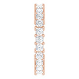10K Gold Square Natural Diamond Shared-Prong Eternity Band – 2.25x2.25 mm Stones - Rose Gold - view 4