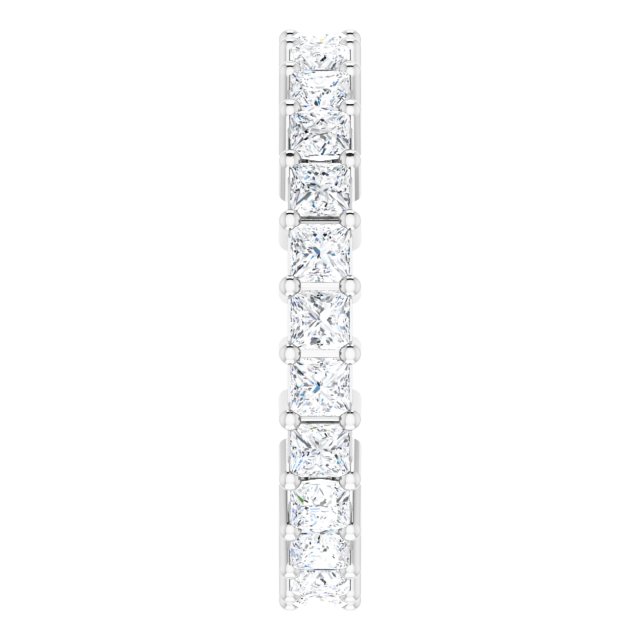 10K Gold Square Natural Diamond Shared-Prong Eternity Band – 2.25x2.25 mm Stones - White Gold - view 4