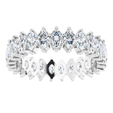 Platinum Marquise Natural Diamond Shared-Prong Eternity Band – 4.25x2.25 mm Stones - view 3