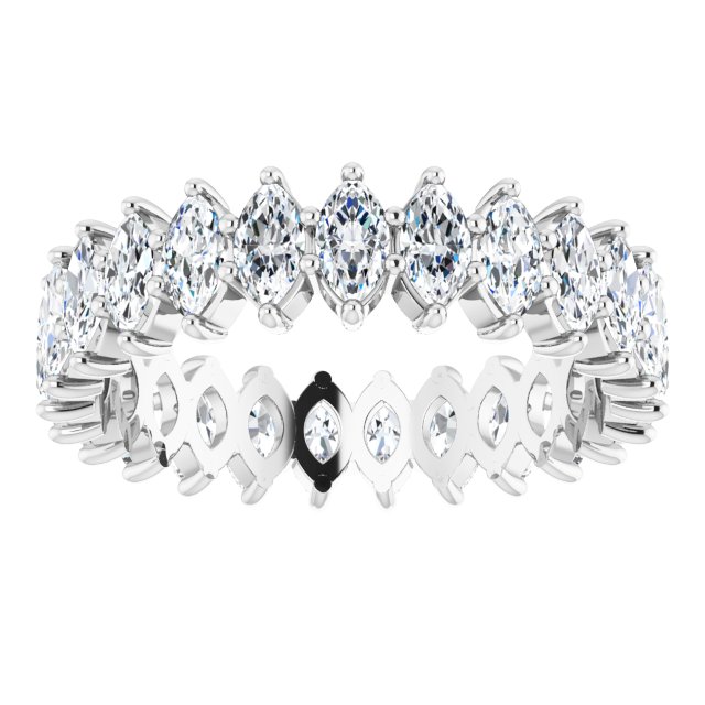 Platinum Marquise Lab-Grown Diamond Shared-Prong Eternity Band – 4.25x2.25 mm Stones - view 3