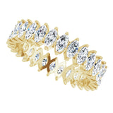 14K Gold Marquise Natural Diamond Shared-Prong Eternity Band – 4x2 mm Stones - Yellow Gold - view 5