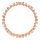 10K Gold Round Natural Diamond Shared-Prong Eternity Band – 1.75 mm Stones - Rose Gold - view 2