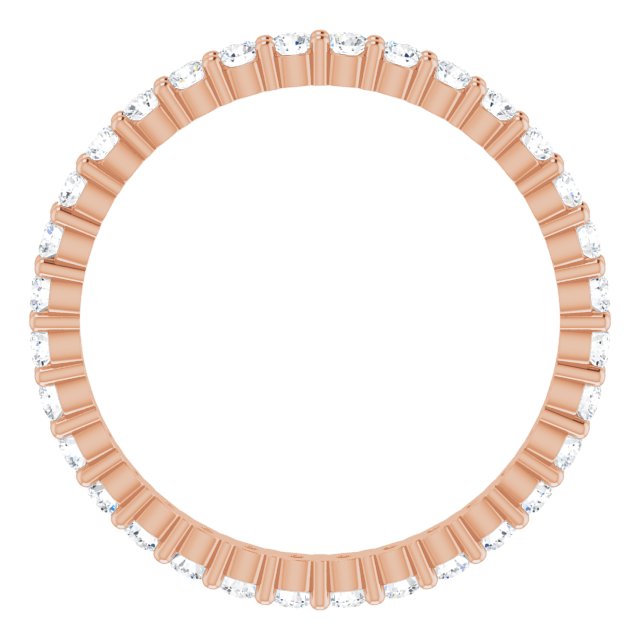10K Gold Round Lab-Grown Diamond Shared-Prong Eternity Band – 1.75 mm Stones - Rose Gold - view 2