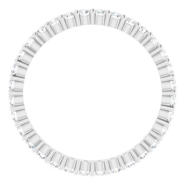 10K Gold Round Natural Diamond Shared-Prong Eternity Band – 1.75 mm Stones - White Gold - view 2