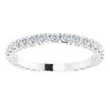 10K Gold Round Natural Diamond Shared-Prong Eternity Band – 1.7 mm Stones - White Gold - view 3