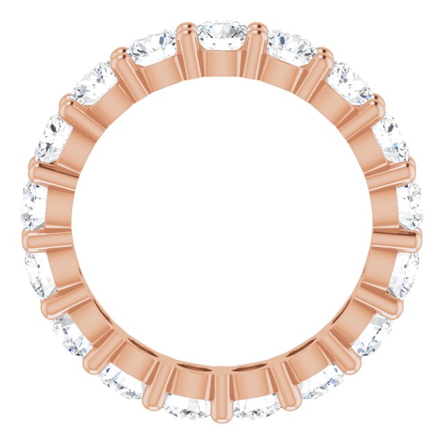 10K Gold Round Natural Diamond Shared-Prong Eternity Band – 3.75 mm Stones - Rose Gold - view 2