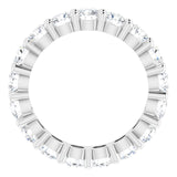 10K Gold Round Natural Diamond Shared-Prong Eternity Band – 3.75 mm Stones - White Gold - view 2
