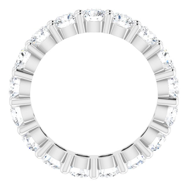 10K Gold Round Lab-Grown Diamond Shared-Prong Eternity Band – 3.75 mm Stones - White Gold - view 2