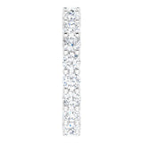 10K Gold Round Lab-Grown Diamond Shared-Prong Eternity Band – 3 mm Stones - White Gold - view 4
