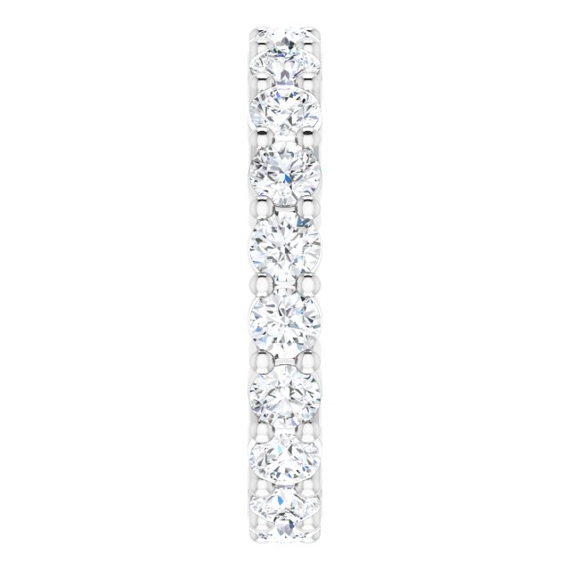 10K Gold Round Lab-Grown Diamond Shared-Prong Eternity Band – 3 mm Stones - White Gold - view 4