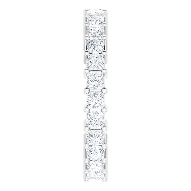 10K Gold Square Lab-Grown Diamond Shared-Prong Eternity Band – 2.25x2.25 mm Stones - White Gold - view 4