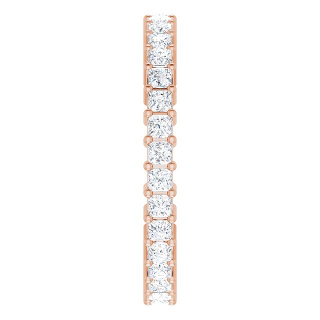 10K Gold Square Natural Diamond Shared-Prong Eternity Band – 1.75x1.75 mm Stones - Rose Gold - view 4