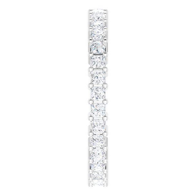 10K Gold Square Lab-Grown Diamond Shared-Prong Eternity Band – 1.75x1.75 mm Stones - White Gold - view 4