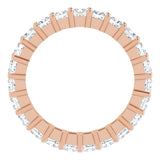 10K Gold Square Lab-Grown Diamond Shared-Prong Eternity Band – 2.75x2.75 mm Stones - Rose Gold - view 2