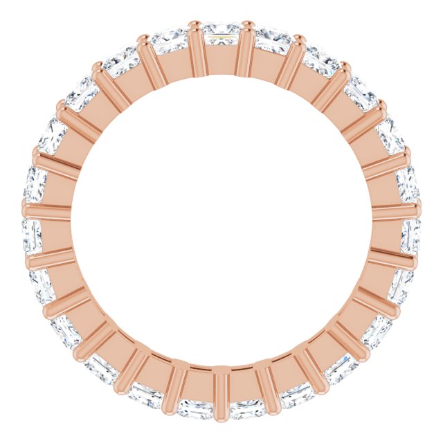 10K Gold Square Lab-Grown Diamond Shared-Prong Eternity Band – 2.75x2.75 mm Stones - Rose Gold - view 2