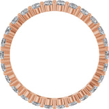 10K Gold Round Lab-Grown Diamond Shared-Prong Eternity Band – 2.25 mm Stones - Rose Gold - view 2