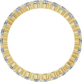 14K Gold Round Natural Diamond Shared-Prong Eternity Band – 2.25 mm Stones - Yellow Gold - view 2