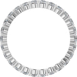 10K Gold Round Natural Diamond Shared-Prong Eternity Band – 2.25 mm Stones - White Gold - view 2
