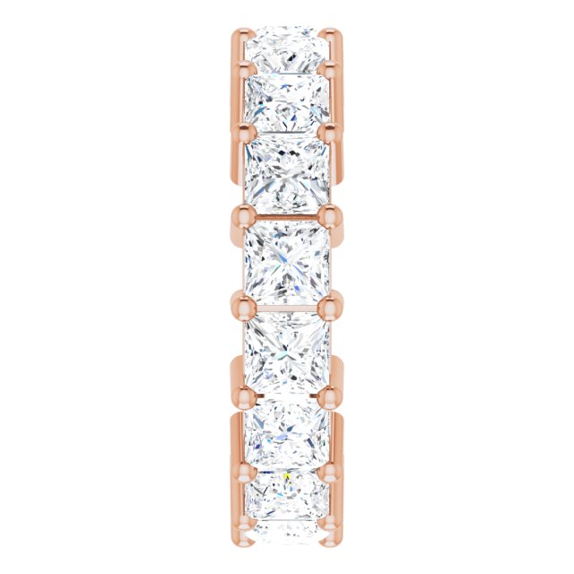 10K Gold Square Lab-Grown Diamond Shared-Prong Eternity Band – 3.75x3.75 mm Stones - Rose Gold - view 4