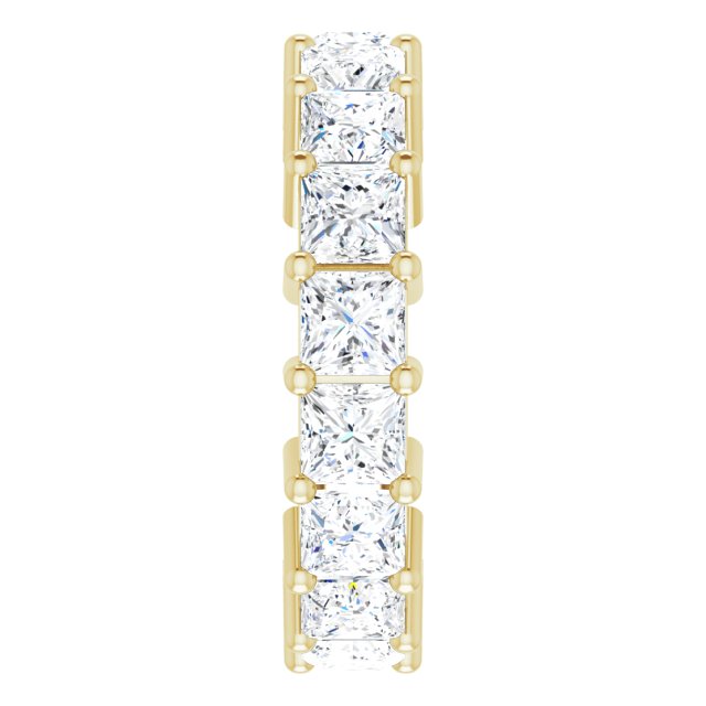 14K Gold Square Lab-Grown Diamond Shared-Prong Eternity Band – 3.75x3.75 mm Stones - Yellow Gold - view 4