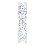 10K Gold Square Lab-Grown Diamond Shared-Prong Eternity Band – 3.75x3.75 mm Stones - White Gold - view 4