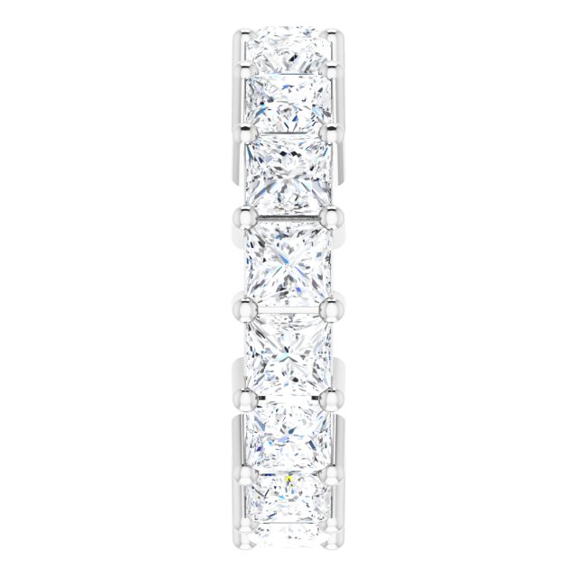 10K Gold Square Lab-Grown Diamond Shared-Prong Eternity Band – 3.75x3.75 mm Stones - White Gold - view 4