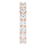 10K Gold Round Natural Diamond Shared-Prong Eternity Band – 3.2 mm Stones - Rose Gold - view 4