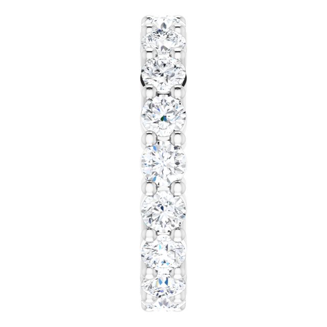 10K Gold Round Lab-Grown Diamond Shared-Prong Eternity Band – 3.2 mm Stones - White Gold - view 4