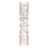 10K Gold Square Lab-Grown Diamond Shared-Prong Eternity Band – 3.75x3.75 mm Stones - Rose Gold - view 4