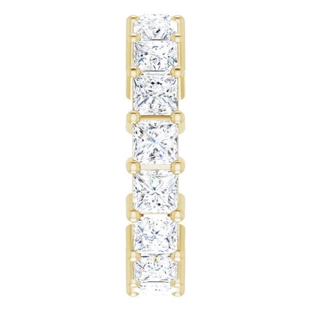 10K Gold Square Lab-Grown Diamond Shared-Prong Eternity Band – 3.75x3.75 mm Stones - Yellow Gold - view 4
