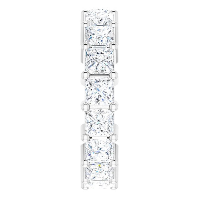 10K Gold Square Lab-Grown Diamond Shared-Prong Eternity Band – 3.75x3.75 mm Stones - White Gold - view 4