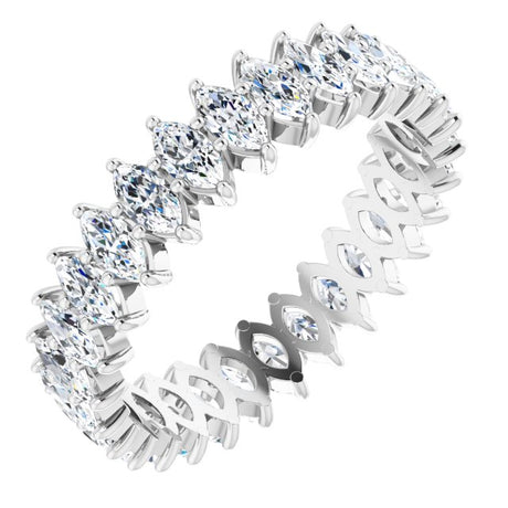 Platinum Marquise Lab-Grown Diamond Shared-Prong Eternity Band – 4x2 mm Stones