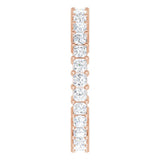 10K Gold Square Natural Diamond Shared-Prong Eternity Band – 2x2 mm Stones - Rose Gold - view 4