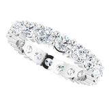 10K Gold Round Natural Diamond Shared-Prong Eternity Band – 3.2 mm Stones - White Gold - view 5