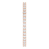 10K Gold Round Lab-Grown Diamond Shared-Prong Eternity Band – 1.3 mm Stones - Rose Gold - view 4