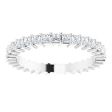 10K Gold Square Natural Diamond Shared-Prong Eternity Band – 1.75x1.75 mm Stones - White Gold - view 3