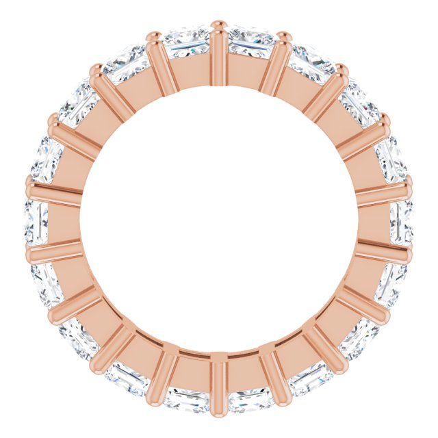 10K Gold Square Natural Diamond Shared-Prong Eternity Band – 3.75x3.75 mm Stones - Rose Gold - view 2
