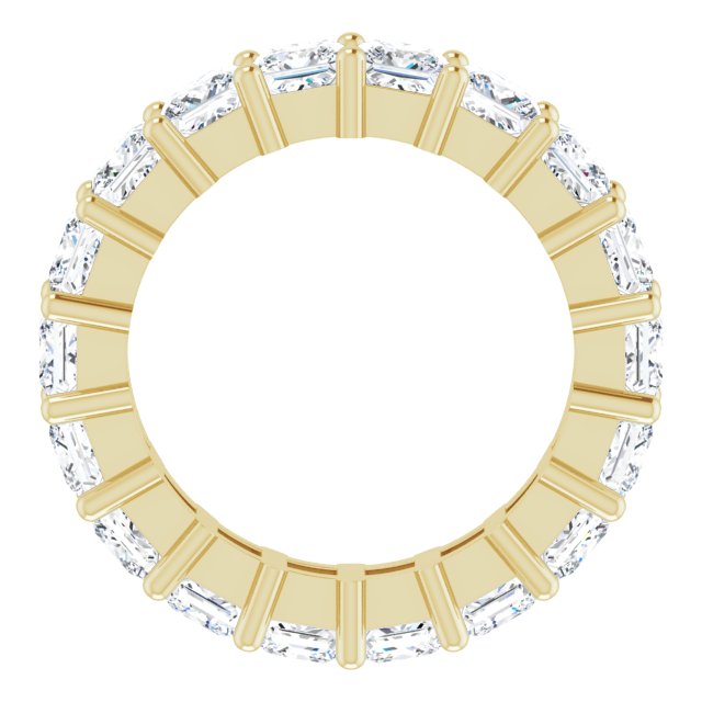 10K Gold Square Natural Diamond Shared-Prong Eternity Band – 3.75x3.75 mm Stones - Yellow Gold - view 2