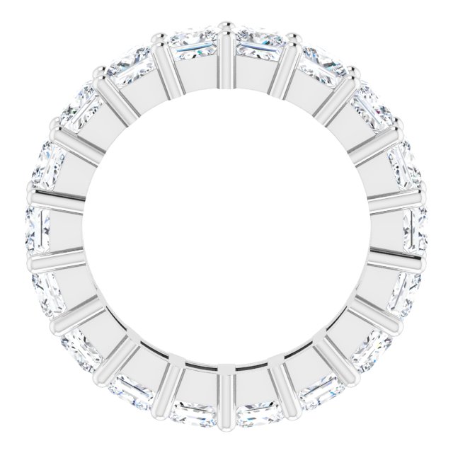 10K Gold Square Natural Diamond Shared-Prong Eternity Band – 3.75x3.75 mm Stones - White Gold - view 2