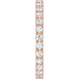 10K Gold Round Natural Diamond Shared-Prong Eternity Band – 2 mm Stones - Rose Gold - view 4