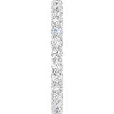 10K Gold Round Natural Diamond Shared-Prong Eternity Band – 2 mm Stones - White Gold - view 4